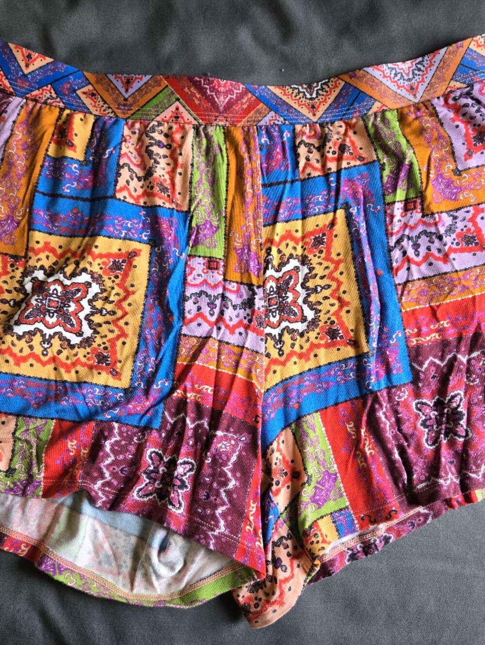 Woxer Dreamer Boho Patchwork Multicolor Women's Shorts Large